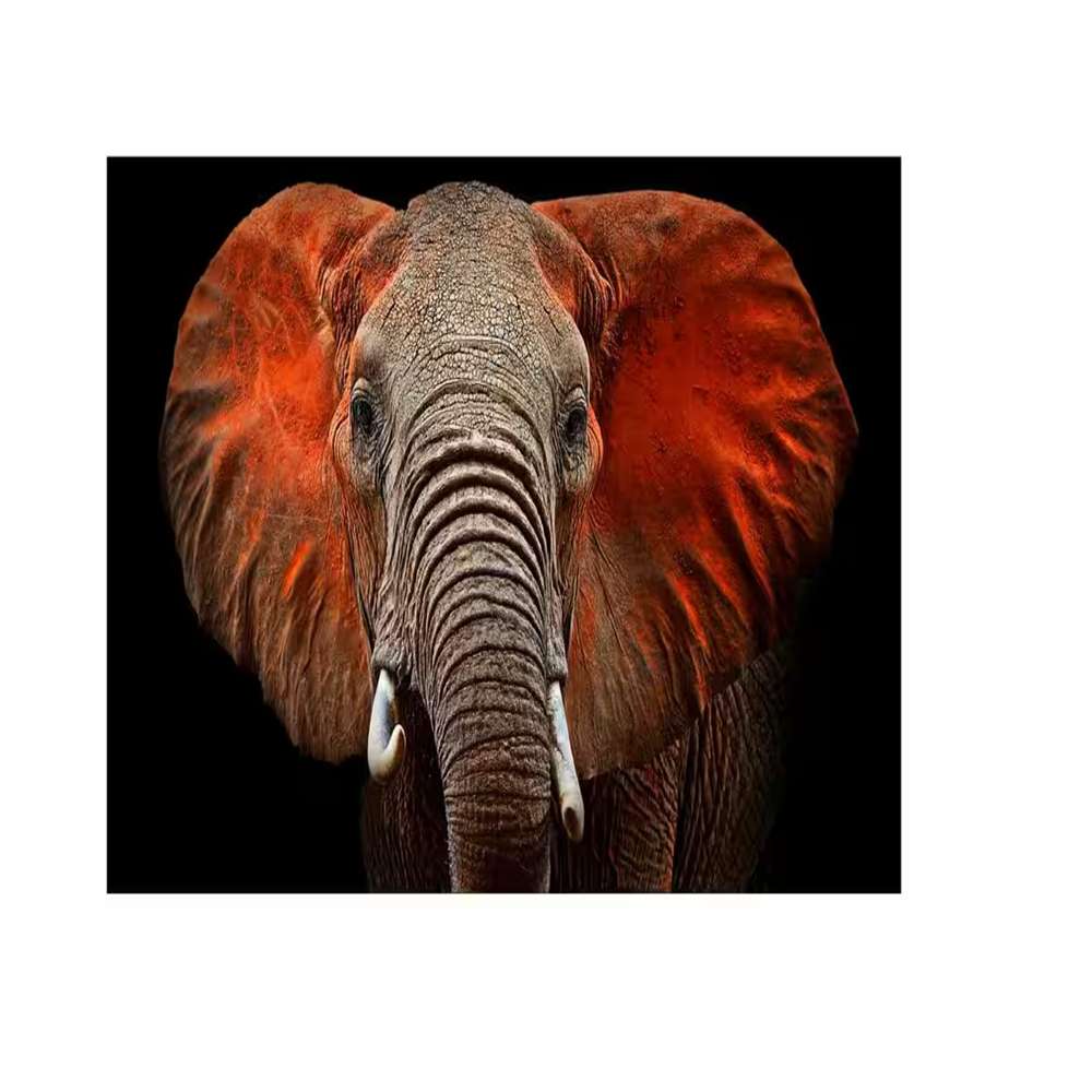 36 in. x 60 in. "Loxodanta" Tempered Glass Wall Art